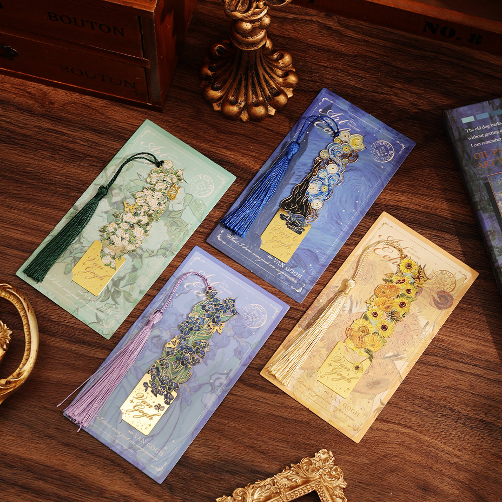 Metal Bookmark With Tassel Van Gogh Painting Book Marks